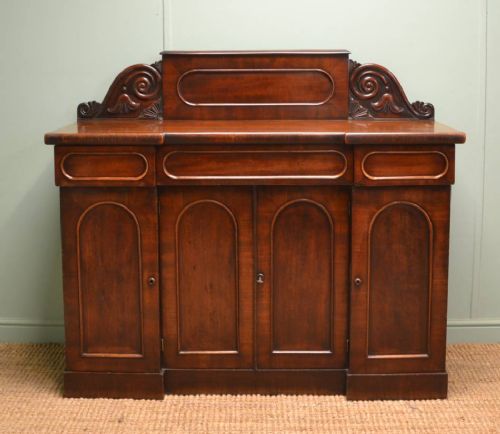 Small Victorian Mahogany Four Door Antique Sideboard / Chiffonier.