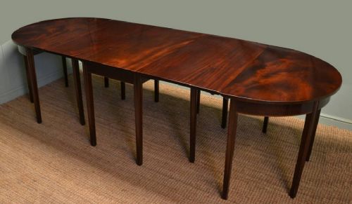 Quality Antique Mahogany Large Regency 'D' End Dining Table.