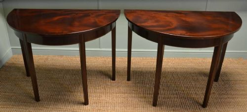 fig 1. Quality Antique Mahogany Large Regency 'D' End Dining Table.