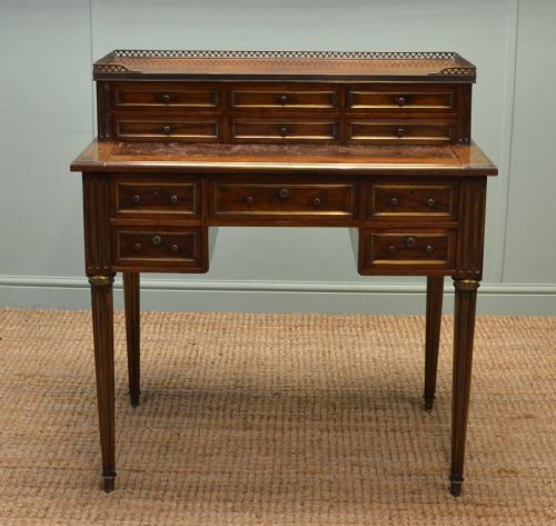 Stunning Quality French Walnut & Brass Antique  Desk.