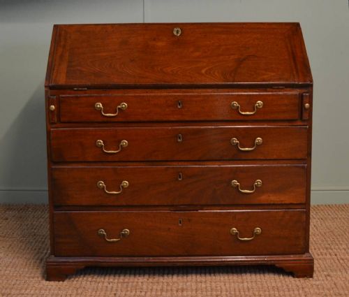 Antique Georgian Walnut Bureau / Writing Desk.