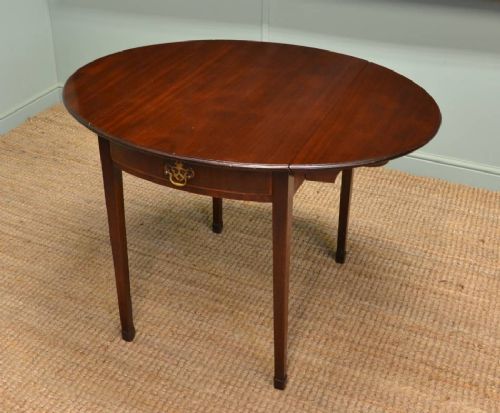 Georgian Mahogany Bow Fronted Antique Pembroke Table.