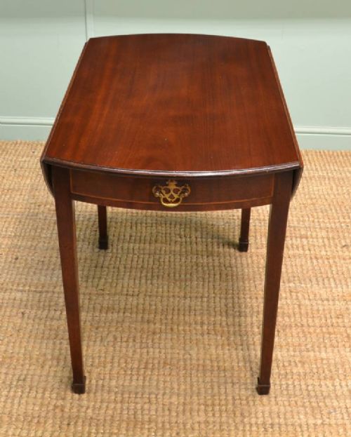 fig 1. Georgian Mahogany Bow Fronted Antique Pembroke Table.