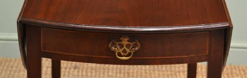 fig 2. Georgian Mahogany Bow Fronted Antique Pembroke Table.