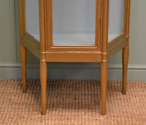 fig 1. Edwardian Gilt Painted Antique Display Cabinet.