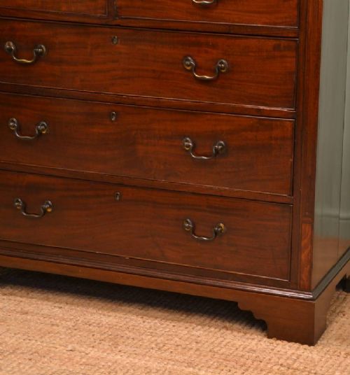 fig 1. George III Mahogany Antique Chest of Drawers with Beautiful Shell Inlay.