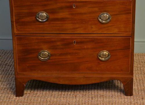 fig 1. Small, Early Victorian, Antique Mahogany Bureau.