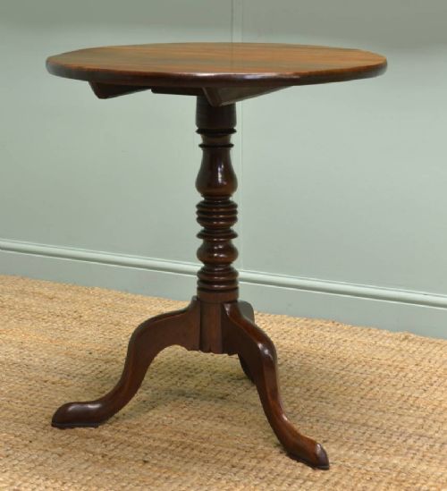 fig 1. Quality, Georgian Mahogany, Antique Circular Tilt Top Occasional Table.