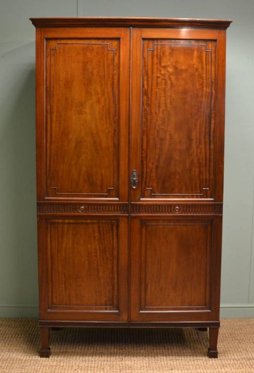 Edwardian Mahogany Double Antique Wardrobe