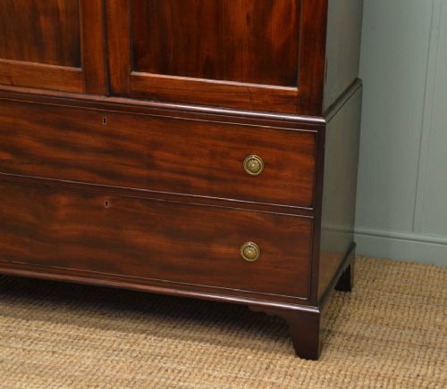 fig 1. Quality Regency Antique Mahogany Linen Press with Small Proportions.