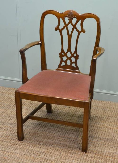 fig 1. Set of Eight Antique Mahogany Chippendale Style Dining Chairs.