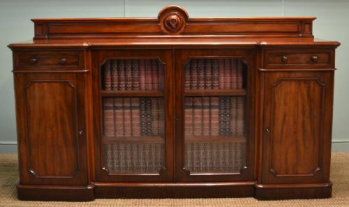 Stunning Quality Victorian Mahogany Antique Sideboard with Glazed Display.