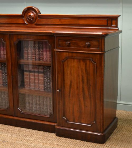 fig 1. Stunning Quality Victorian Mahogany Antique Sideboard with Glazed Display.