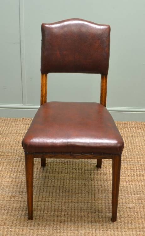 fig 1. Set of Eight Quality Victorian Oak Antique Dining Chairs - by C. Pratt & Sons
