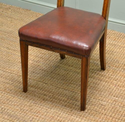 fig 2. Set of Eight Quality Victorian Oak Antique Dining Chairs - by C. Pratt & Sons