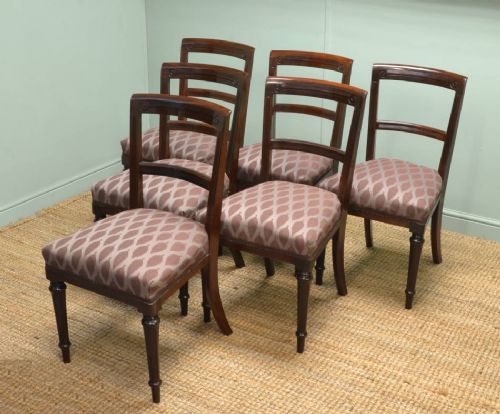 Quality Set of Six Victorian Mahogany Antique Dining Chairs.