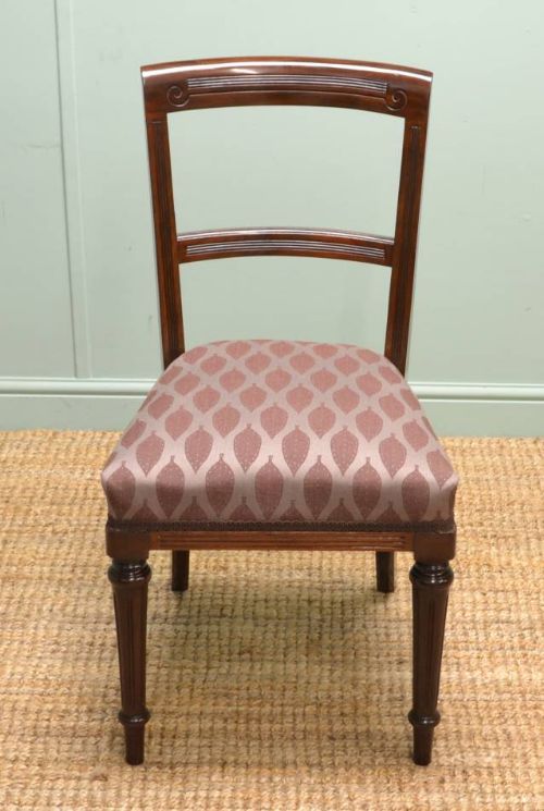 fig 1. Quality Set of Six Victorian Mahogany Antique Dining Chairs.