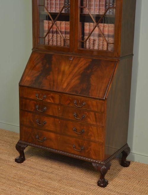 fig 1. Mahogany Antique Bureau Bookcase.