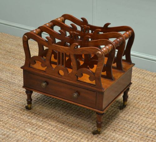 Small Regency Mahogany Antique Canterbury