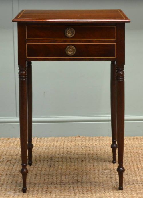 fig 1. Regency Mahogany Bow Fronted Antique Side Table.
