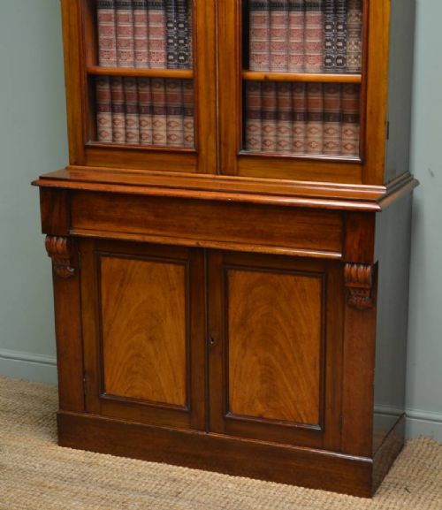 fig 1. Victorian Mahogany Antique Glazed Bookcase.