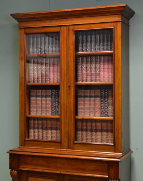 fig 2. Victorian Mahogany Antique Glazed Bookcase.