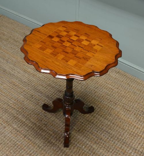 Victorian Walnut Chess Top Occasional Antique Table.