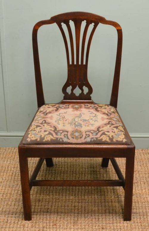 fig 1. Pair of Antique Georgian Mahogany Hepplewhite Style Side Chairs by J. Yorke.