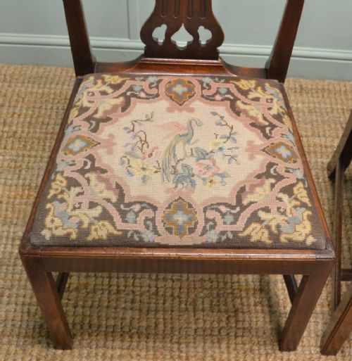 fig 2. Pair of Antique Georgian Mahogany Hepplewhite Style Side Chairs by J. Yorke.