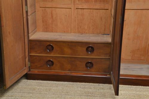 fig 2. Quality Victorian Antique Mahogany Triple Wardrobe.