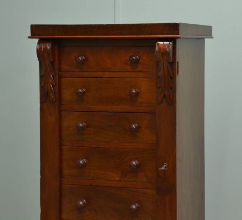 fig 1. Victorian Walnut Antique Wellington Chest.