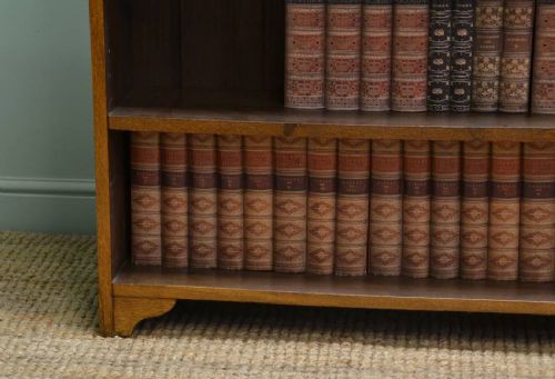 fig 1. Tall, Antique, Solid Oak, Arts & Crafts Open Bookcase.