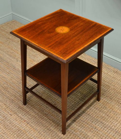 Edwardian Inlaid Mahogany Two Tier Antique Occasional Table.