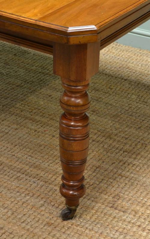 fig 1. Victorian Walnut Extending Antique Dining Table.