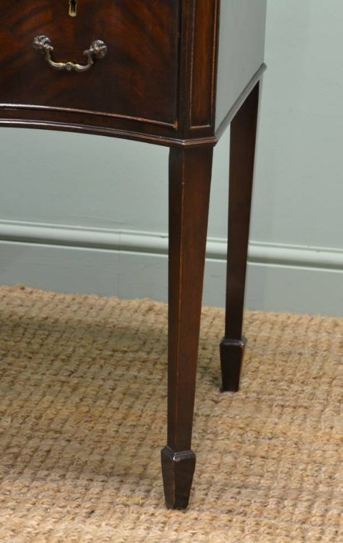 fig 1. Edwardian Serpentine Front Mahogany Antique Writing Table. 