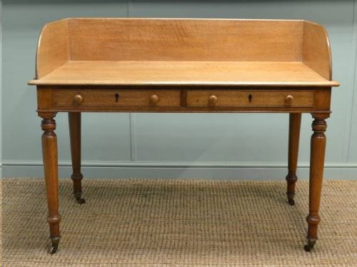 Regency Golden Oak Antique Writing Desk