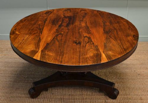 Beautiful Rosewood Circular Antique Dining Table / Breakfast Table.