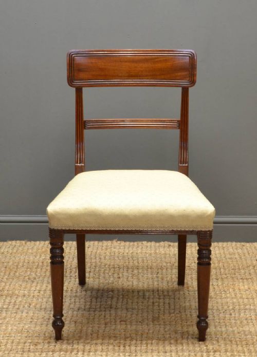 fig 1. Fine Quality, Set of Six, Regency Mahogany Antique Dining Chairs.