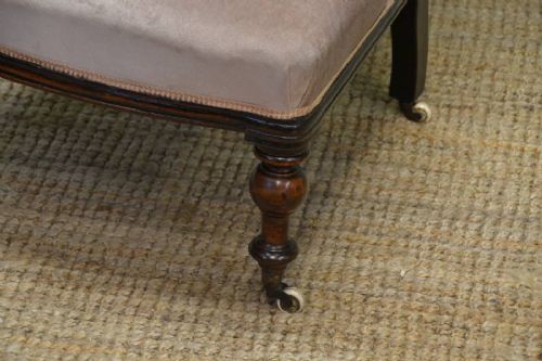 fig 1. Victorian Upholstered Antique Mahogany Nursing Chair.