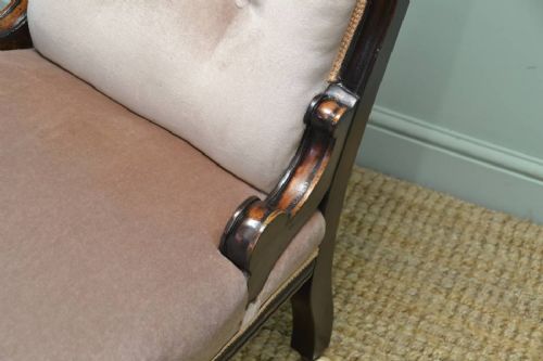 fig 2. Victorian Upholstered Antique Mahogany Nursing Chair.