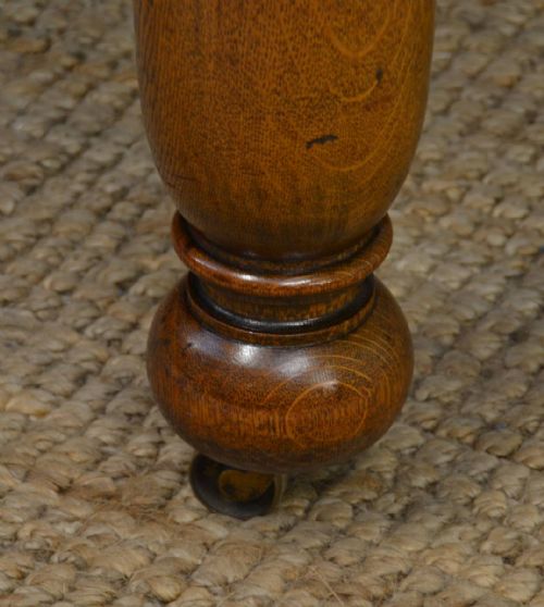 fig 2. Quality Antique Victorian Oak Wind Out Extending Dining Table.