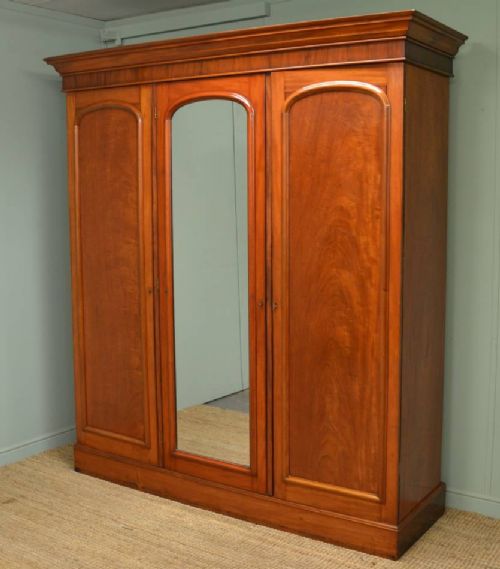 Victorian Mahogany Antique Triple Wardrobe.