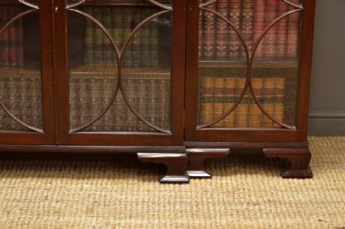 fig 1. Edwardian Mahogany Break Fronted Glazed Antique Bookcase.