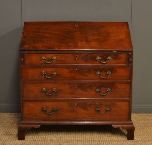 George III Mahogany Antique Bureau Dated October 5th 1778