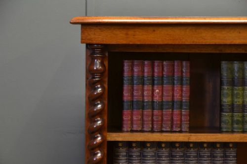 fig 1. Victorian Mahogany Antique Open Bookcase with Barley Twist Columns.