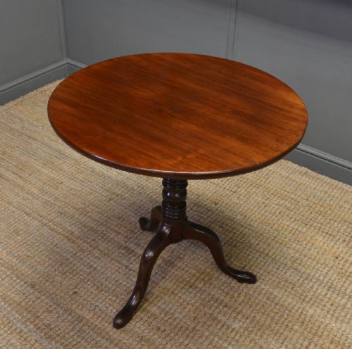 Antique Georgian Mahogany Tilt Top Tripod Occasional Table.