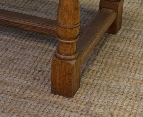 fig 2. Solid Oak Edwardian Arts & Crafts Antique Draw Leaf Refectory Table.