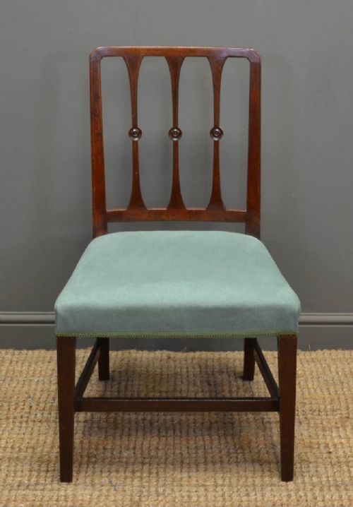 fig 1. Set of Six Victorian Mahogany Antique Dining Chairs.