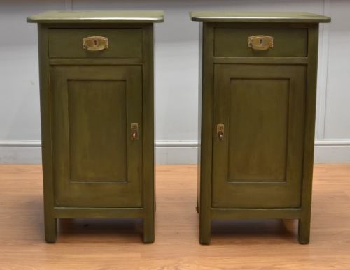 Pair of Antique Edwardian Painted Bedside Cabinets.