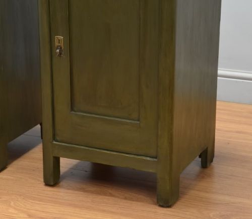 fig 1. Pair of Antique Edwardian Painted Bedside Cabinets.